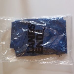 Lands End women's relaxed supima v-neck tee size L in cool Cobalt floral